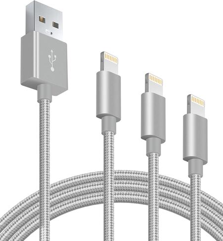 Marchpower iPhone Charger MFi Certified Lightning Cable 3Pcak 3ft 6ft 9ft for iPhone 14 13 12 11/Pro/MAX/Xs/XR/X/8 Plus/8/7 Plus/7/6S Plus/6/5S/5E/5/iPad/Nan More USB Charging Syncing Cord Grey in Saudi Arabia