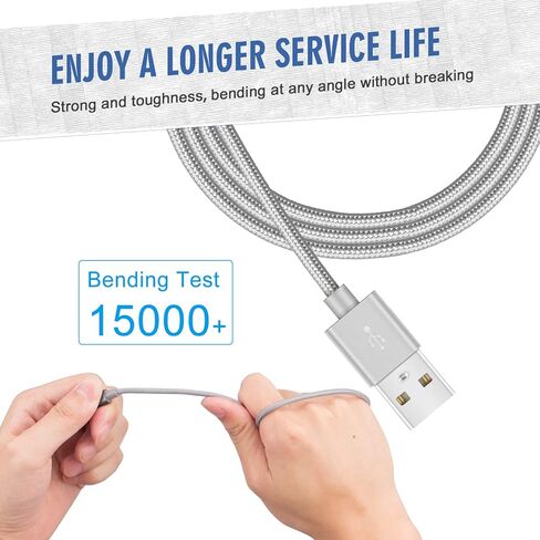 Marchpower iPhone Charger MFi Certified Lightning Cable 3Pcak 3ft 6ft 9ft for iPhone 14 13 12 11/Pro/MAX/Xs/XR/X/8 Plus/8/7 Plus/7/6S Plus/6/5S/5E/5/iPad/Nan More USB Charging Syncing Cord Grey in Saudi Arabia