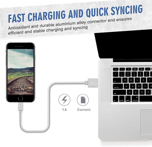 Marchpower iPhone Charger MFi Certified Lightning Cable 3Pcak 3ft 6ft 9ft for iPhone 14 13 12 11/Pro/MAX/Xs/XR/X/8 Plus/8/7 Plus/7/6S Plus/6/5S/5E/5/iPad/Nan More USB Charging Syncing Cord Grey in Kuwait