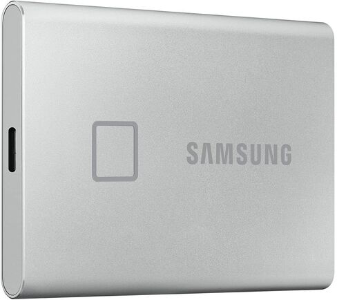 Samsung T7 Touch Portable SSD - 2 تيرابايت - USB 3.2 Gen.2 SSD خارجي فضي معدني (MU-PC2T0S/WW) in Saudi Arabia