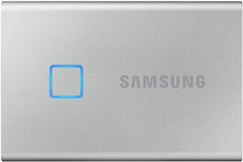 Samsung T7 Touch Portable SSD - 2 تيرابايت - USB 3.2 Gen.2 SSD خارجي فضي معدني (MU-PC2T0S/WW) in Saudi Arabia