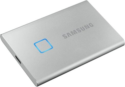 Samsung T7 Touch Portable SSD - 2 تيرابايت - USB 3.2 Gen.2 SSD خارجي فضي معدني (MU-PC2T0S/WW) in Saudi Arabia