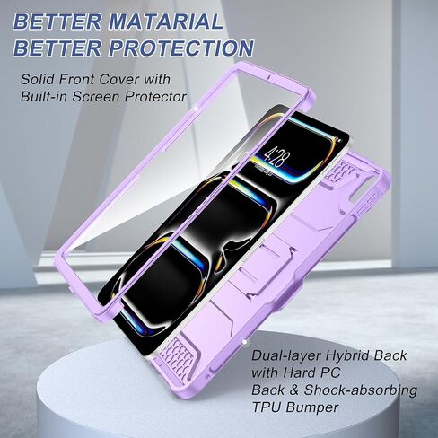 Soke Case for iPad Pro 11 Inch M4 (2024, 5th Generation), with Built-in Screen Protector and Kickstand, Rugged Full Body Protective Cover for Apple iPad Pro 11-Inch 5th Gen - Black in Kuwait