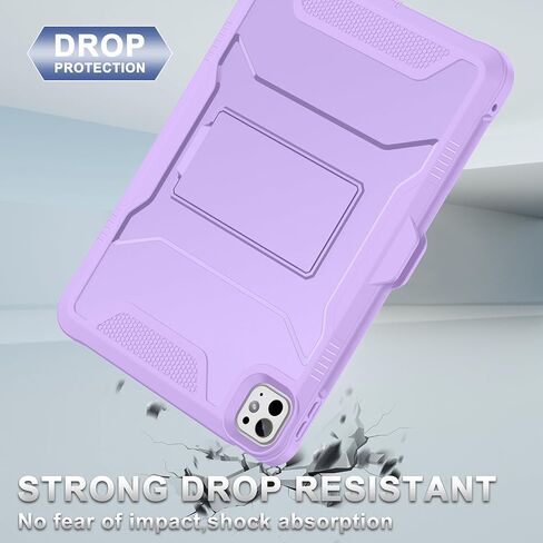 Soke Case for iPad Pro 11 Inch M4 (2024, 5th Generation), with Built-in Screen Protector and Kickstand, Rugged Full Body Protective Cover for Apple iPad Pro 11-Inch 5th Gen - Black in Kuwait