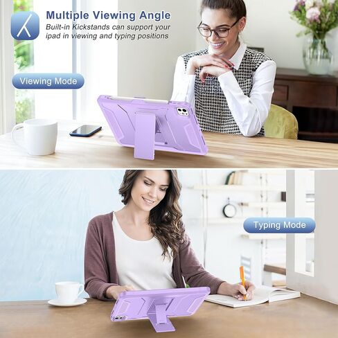 Soke Case for iPad Pro 11 Inch M4 (2024, 5th Generation), with Built-in Screen Protector and Kickstand, Rugged Full Body Protective Cover for Apple iPad Pro 11-Inch 5th Gen - Black in Kuwait