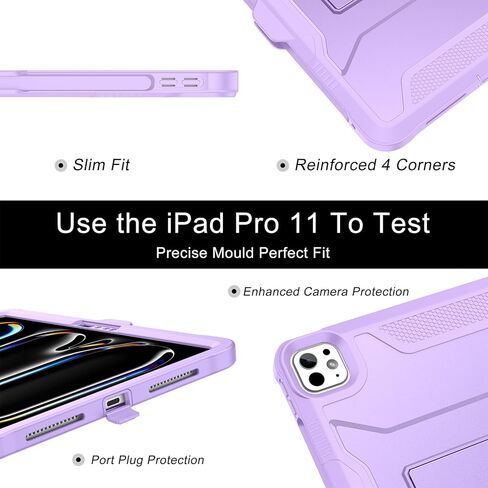 Soke Case for iPad Pro 11 Inch M4 (2024, 5th Generation), with Built-in Screen Protector and Kickstand, Rugged Full Body Protective Cover for Apple iPad Pro 11-Inch 5th Gen - Black in Kuwait