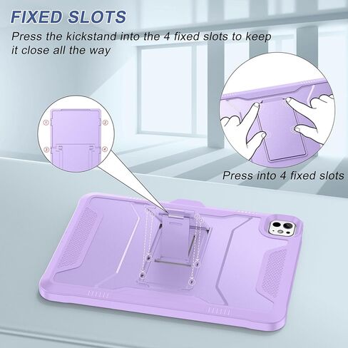 Soke Case for iPad Pro 11 Inch M4 (2024, 5th Generation), with Built-in Screen Protector and Kickstand, Rugged Full Body Protective Cover for Apple iPad Pro 11-Inch 5th Gen - Black in Kuwait