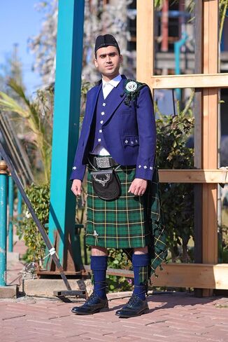 Scottish Argyle Kilt Jacket With Waistcoat/Vest in Saudi Arabia