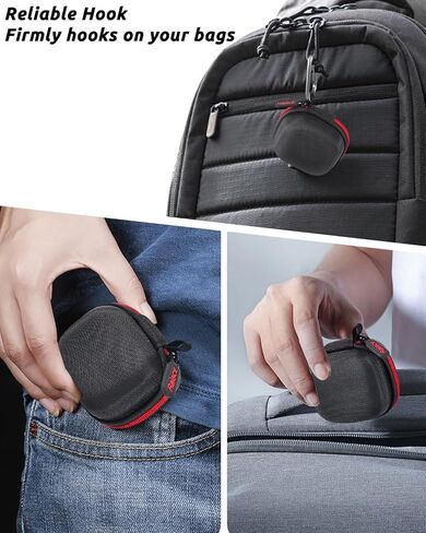 حقيبة تخزين صلبة للسفر من RAIACE متوافقة مع سماعات أذن بلوتوث TAGRY X08، وجيب شبكي للكابلات والملحقات. - روز جولد in Kuwait