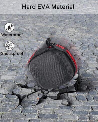 حقيبة تخزين صلبة للسفر من RAIACE متوافقة مع سماعات أذن بلوتوث TAGRY X08، وجيب شبكي للكابلات والملحقات. - روز جولد in Kuwait