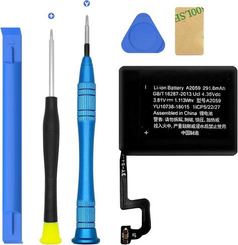 بطارية لساعة Apple Watch Series 4 44 مم، (2024 ترقية جديدة) بطارية بديلة لساعة Apple Watch Series 4 iWatch 44 مم A2059 A1976 بطارية 291.8 مللي أمبير في الساعة (ليست للسلسلة 4 40 مم) مع مجموعة أدوات إصلاح in Kuwait