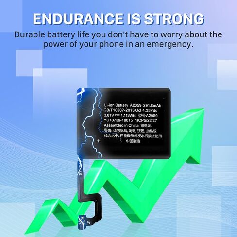 بطارية لساعة Apple Watch Series 4 44 مم، (2024 ترقية جديدة) بطارية بديلة لساعة Apple Watch Series 4 iWatch 44 مم A2059 A1976 بطارية 291.8 مللي أمبير في الساعة (ليست للسلسلة 4 40 مم) مع مجموعة أدوات إصلاح in Kuwait