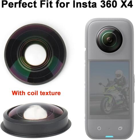 Camera Lens Replacement Compatible with Insta360 X4 360 Degree Action Camera Lens Repair Parts Accessories (for X4, with Coil Texture), 225mm Diameter in Saudi Arabia