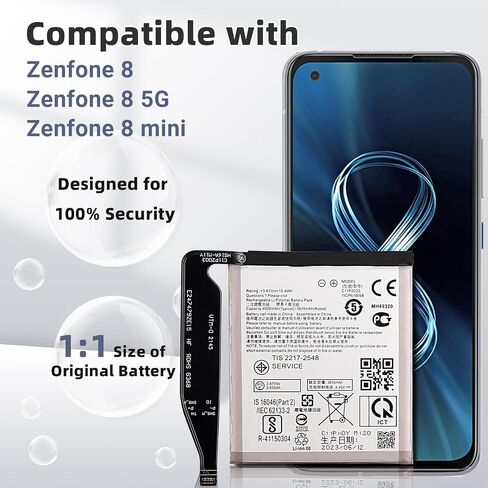 بطارية بديلة C11P2003 جديدة لجهاز ASUS Zenfone 8/Zenfone 8 5G /Zenfone 8 Mini مع مجموعة الأدوات الفنية. in Saudi Arabia