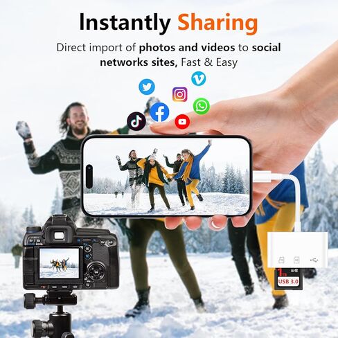 محول قارئ بطاقات USB C SD، USB من النوع C إلى قارئ بطاقات SD لهاتف iPhone 16/15 Pro Max/iPad/الكمبيوتر المحمول، 3 في 1 USB عالي السرعة إلى SD/Micro SD TF قارئ بطاقة ذاكرة USB C لأجهزة Mac/MacBook/Samsung/Android هاتف in Kuwait