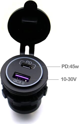 QC3.0 USB A Charger Socket for Car, LOKEKE Waterproof 45W PD USB Type C & QC3.0 Quick Charger Power Charging Socket Outlet Adapter Port for Marine Boat RV Boat in Kuwait