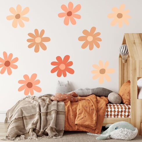 12 Sheets Daisy Wall Decals Flower Wall Stickers Large Daisy Wall Stickers Daisy Decals for Wall Peel and Stick for Nursery Kids Girls Bedroom Living Room Wall Decor in Saudi Arabia