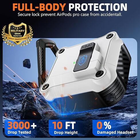 Inesore Compatible with AirPods 4th Generation Case,with Cleaner kit,Automatic Snap Switch Secure for New Airpods 4 Charging Cover (2024)-Black in Kuwait