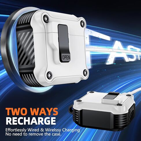 Inesore Compatible with AirPods 4th Generation Case,with Cleaner kit,Automatic Snap Switch Secure for New Airpods 4 Charging Cover (2024)-Black in Kuwait