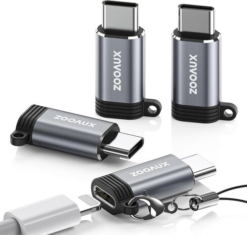 4 Pack for Lightning to USB C Adapter, Lightning Female to USB C Male Adapter for iPhone 15,iPad Pro,Type C Devices, Type C Charger Connector, Support Charging &Data Transfer, Not for Audio/OTG/Mic in Saudi Arabia