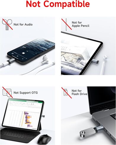 4 Pack for Lightning to USB C Adapter, Lightning Female to USB C Male Adapter for iPhone 15,iPad Pro,Type C Devices, Type C Charger Connector, Support Charging &Data Transfer, Not for Audio/OTG/Mic in Saudi Arabia