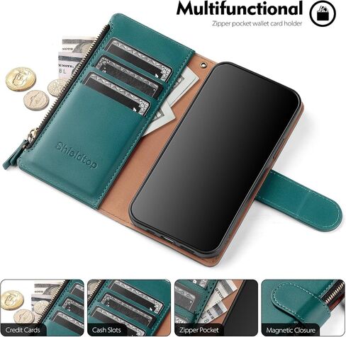for Samsung Galaxy Galaxy A54 5G Wallet Case with Card Holder,Women Men RFID Blocking PU Leather Flip Cover Wrist Strap Zipper Credit Card Slots,Phone Case for Galaxy A54 5G,Wine Red in Saudi Arabia