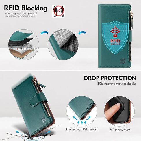 for Samsung Galaxy Galaxy A54 5G Wallet Case with Card Holder,Women Men RFID Blocking PU Leather Flip Cover Wrist Strap Zipper Credit Card Slots,Phone Case for Galaxy A54 5G,Wine Red in Saudi Arabia