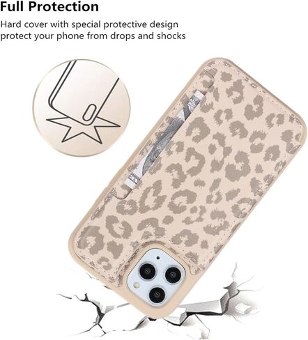 iCoverCase Compatible with iPhone 11 Pro Phone Case with Card Holder, Wallet Case for Women Men RFID Blocking PU Leather Protective Case 5.8 Inch (Beige) in Saudi Arabia
