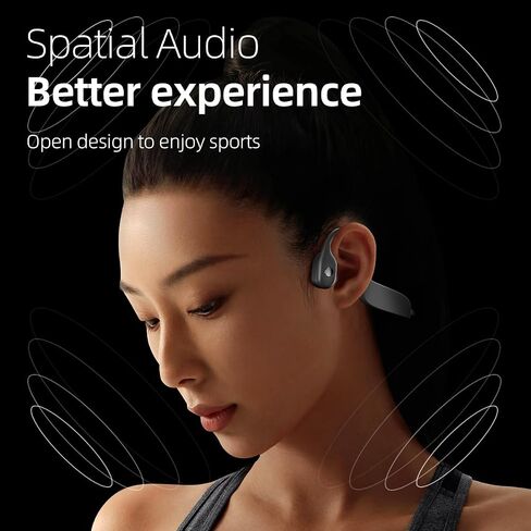 Sweet Gisele Open-Ear Bluetooth Bone Conduction Headphones – Wireless Earbuds with Mic, Over-Ear Sport Headband for Secure Fit - Ear Hanging Earphones for Running, Fitness and Workouts in Saudi Arabia