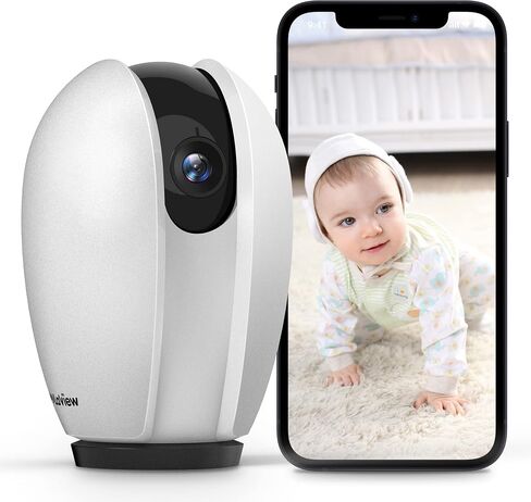LaView Security Cameras 2k with Color Night Vision, 4MP Cameras for Home Security with Motion Detection, Two-Way Audio, Indoor WiFi Camera for Baby/Pet, Alexa, USA Cloud Service,White in Kuwait