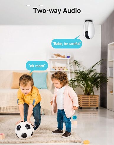 LaView Security Cameras 2k with Color Night Vision, 4MP Cameras for Home Security with Motion Detection, Two-Way Audio, Indoor WiFi Camera for Baby/Pet, Alexa, USA Cloud Service,White in Kuwait