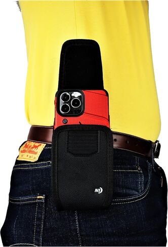 Nite Ize Tall Nylon Cell Phone Pouch for iPhone 15 14/13 Pro Max/iPhone 12 11 Pro Max, iPhone 14 Plus, Rugged and Heavy Duty, Strong 360 Rotating Holster Belt Clip Holder, Fits Case On Phone in Saudi Arabia