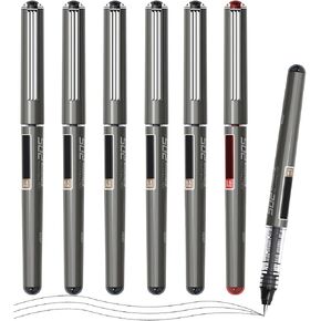 M&G 8 Pcs Fine Point Pen Liquid Rollerball Pens, 0.5mm Black Ink Pens Ultra Fine Point Pens Smooth Writing for Note Taking, Office School Supplies Gifts Student Women Men