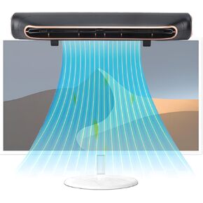 Monitor Clip on Fan,Portable 3 Speed Quiet Bladeless Desk Fan,Adjustable Wind Angle Monitor USB Fan for Home Office for Laptop PC Monitor (White)