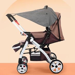 Universal Stroller Sun Protection Baby Carriage UV Protection Shelter with Mesh Window Water Resistance Pram Sun Shade Buggy Rain Canopy Breathable Pushchair Detachable Sunblock Cover for Park Zoo