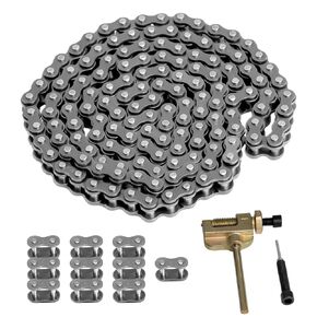 Belleone #25 Roller Chain - 10 Feet #25 Chain with Connecting Link for Go Karts, Mini Bikes, Scooters, Dirt Bikes, Razor Motorcycles, Pocket Bike and Bycicles - 480 Links