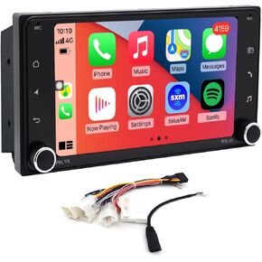 for Toyota FJ Radio upgrade 2007-2014 Yaris 2007-2017 and Matrix 2005-2010,QLED touch screen Stereo,Carplay Android Auto ready,keep OEM Steering wheel control,Back camera included