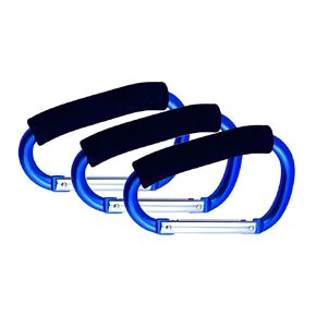 3PCS Stroller Hooks Large Carabiner Clip - Carabiner Large, Baby Stroller Hooks for Hanging Bags, Stroller Accessories(Blue)