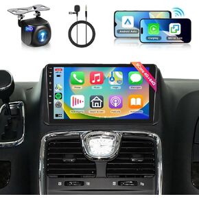 8Core 2+64G Car Stereo for Dodge Grand Caravan Chrysler Town and Country Voyager Wireless Carplay Android Auto,9 inch IPS Touch Screen, Android/GPS/WiFi/DSP/Bluetooth/SWC/Backup Camera