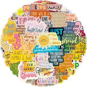 50 PCS Positive Stickers Inspirational Stickers Motivational Water Bottle Stickers for Teens Kids Teachers Waterproof Vinyl Stickers for Water Bottle Hydroflasks Laptops Computers Phone