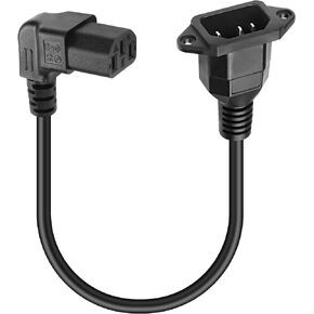 MEIRIYFA 90 Degree C13 to C14 Power Plug Adapter Cable,Right Angle IEC 320 C13 3 Pin Female to C14 3 Pin Male Wall Mount PDU Supply Extension Cord for Desktop Computers,Lighting displays-40CM
