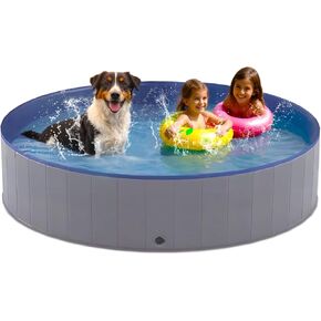 Large Dog Pool, Dog Bathtub Collapsible Hard PVC Material Pet Swimming Pool, Portable Bath Tub for Pets Dogs, Pet Pool for Indoor and Outdoor 63 x 12inches