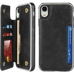 Cavor for iPhone Xr Case with Card Holder,iPhone Xr Wallet Case for Women,Phone Case iPhone Xr Case with Strap,Crossbody Lanyard and Wristlet,Leather Zipper Pocket Case-Cream