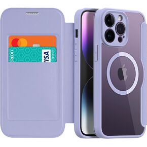 harusaki 𝟐𝟎𝟐𝟒 𝗡𝗘𝗪 iPhone 14 Pro Case Wallet with MagSafe - Slim Reliable PU Leather iPhone 14 Pro Case with Card Holder, Flip Cover for Women & Men (Black)