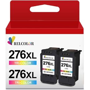 Remanufactured Ink Cartridge Replacement for Canon 276XL CL276 276 XL (Color, 2-Pack),Ink PGI 276 PG276 Work with TS3520 TS3522 TS3500 TR4720 TR4700 TR4722 Printer, Cannon CL 276 XL Tricolor