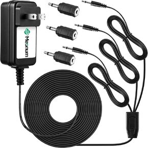 Meonum AC DC Adapter Compatible with Department 56 Village Accessories, 3V Power Cord Adapter with 3 Black Selectable Plugs for Halloween Christmas Village Vacation House Lantern Street Lamp Accessory