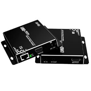 HDBasT HDMI Extender Over Cat5e/6 Ethernet up to 100m(328fts),JCHICI UHD 4K 60Hz (4:2:0 8-bit) with Bi-Directional IR, PoC and RS 232, Lossless Transmission