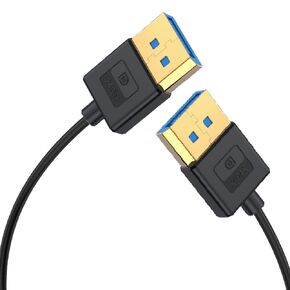1ft DisplayPort UHD Silicone Cable, OD 3.8mm Ultra Thin HDMI DisplayPort 1.4V Cord, Left Angle Male to Straight Male DP 32.4Gbps Ultra High Speed Cable, 8K@60Hz
