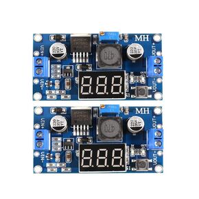 2 قطعة LM2596s DC محول باك، MELIFE قابل للتعديل DC إلى DC وحدة الجهد المنظم للطاقة 36V 24V 12V إلى 5V 2A مثبت الجهد مع شاشة LED