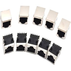 (عبوة من 10) موصل مقبس تركيب RJ45 8P8C Cnnector PCB لمقبس إيثرنت
